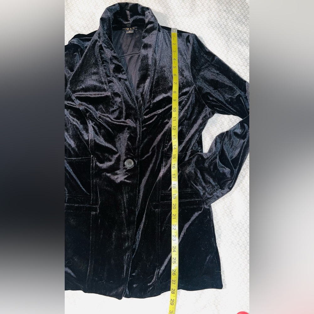 IMAN Black Velvet Women's Blazer Sz M - Picture 6 of 7
